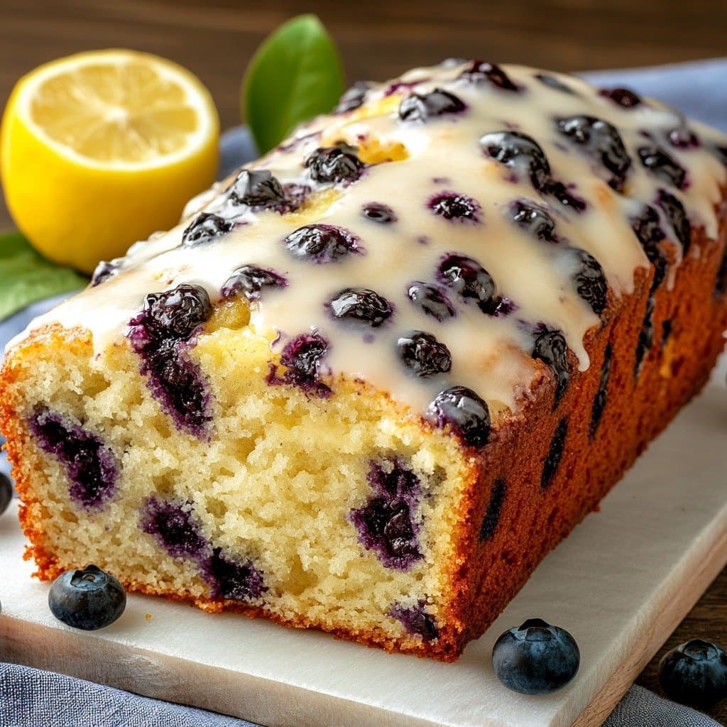 Recette de Lemon Blueberry Glazed Cake