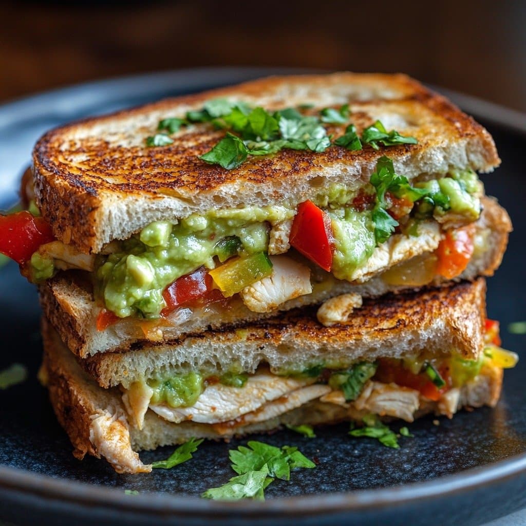 Tex-Mex Chicken Sandwich with Peppers & Guacamole