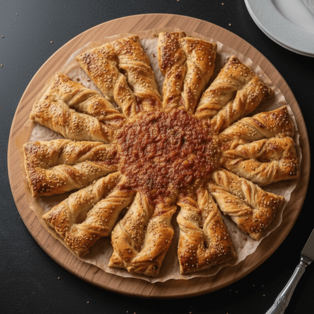 Recette de Couronne Feuilletée Soleil au Saumon Fumé & Fromage Frais