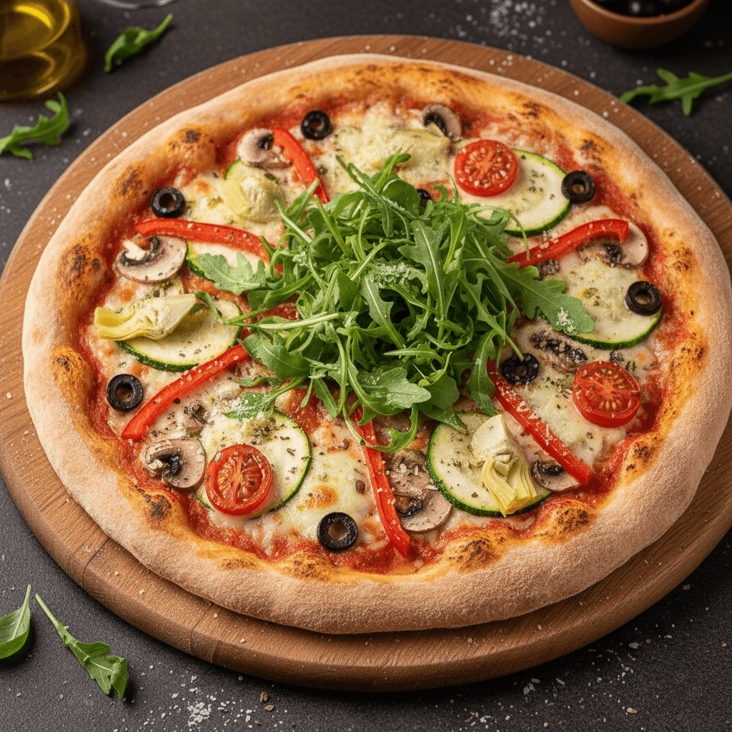 Pizza Végétarienne – Fraîcheur et Saveurs Méditerranéennes