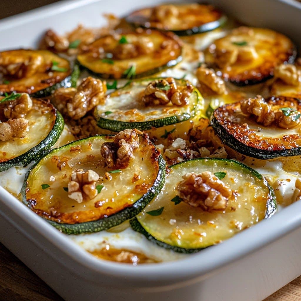 Zucchini and Goat Cheese Gratin with Walnuts