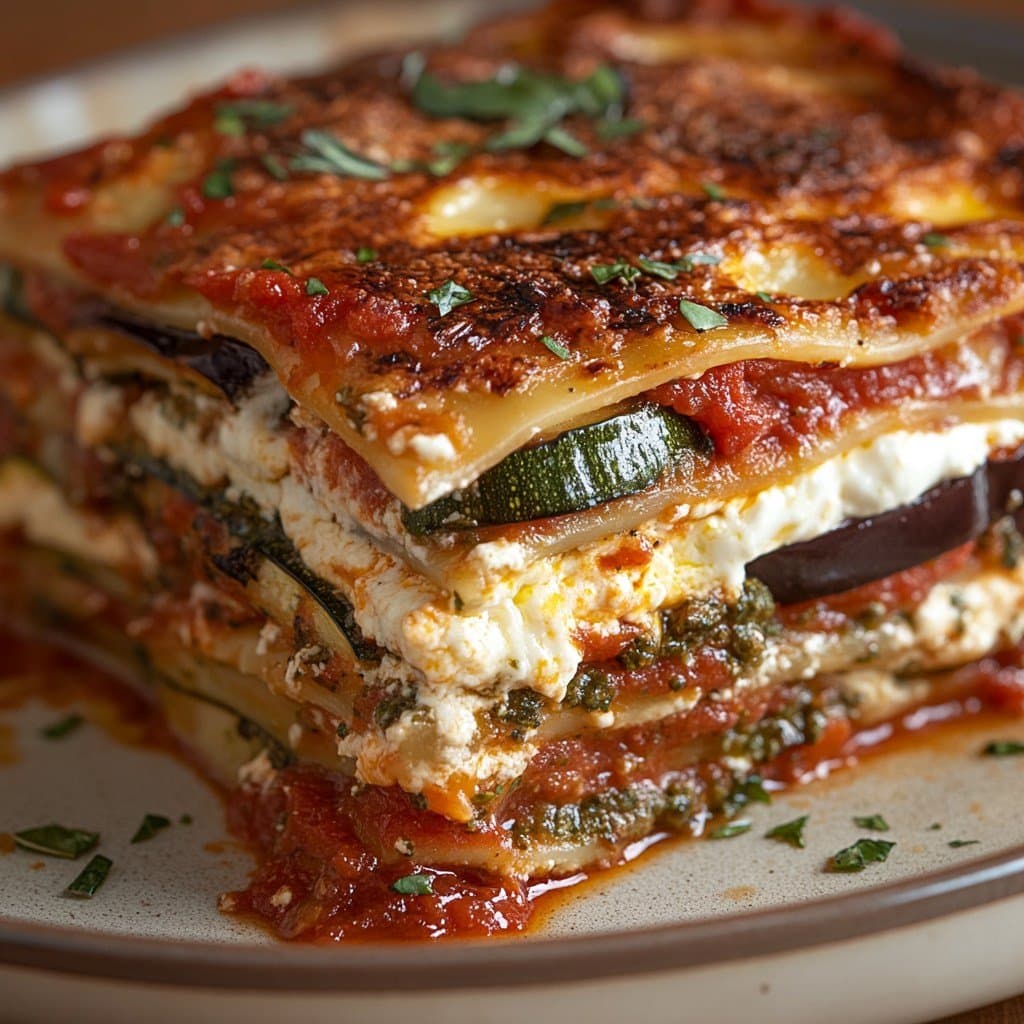 Grilled Vegetable Lasagna with Ricotta and Pesto