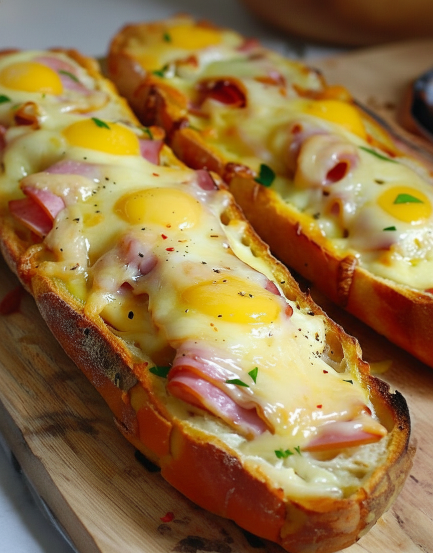 Stuffed Baguettes with Ham and Mozzarella