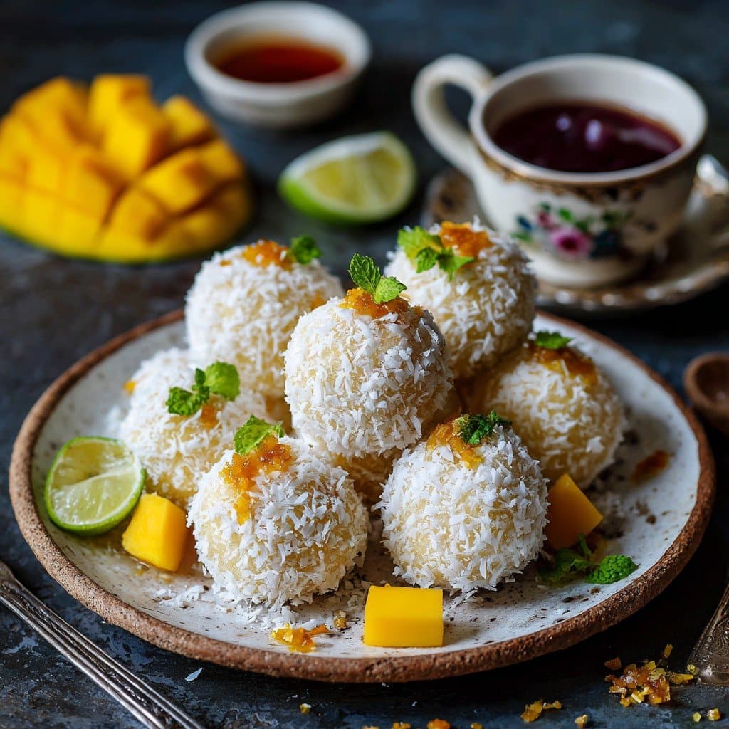 Bon appétit ! - Boulettes de Riz Sucrées à la Noix de Coco et à la Mangue