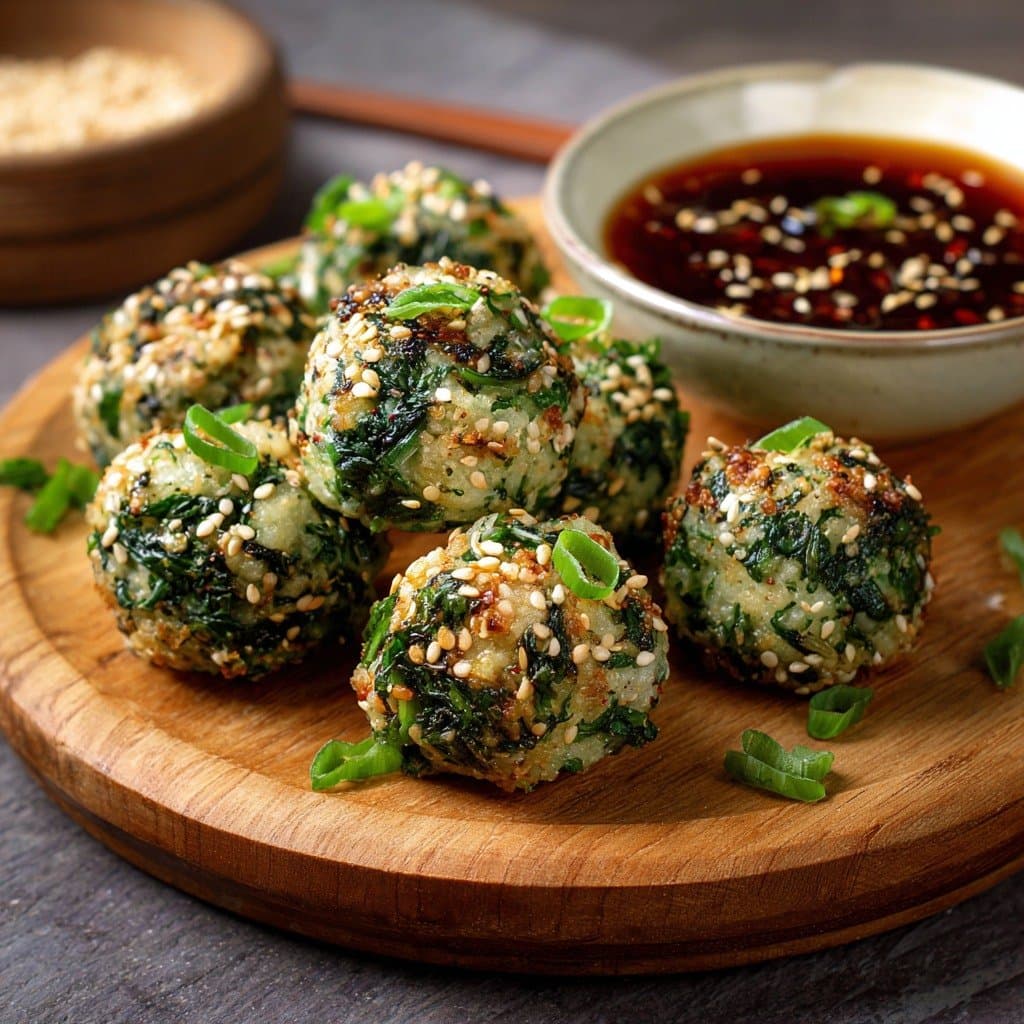 Rice and Spinach Sesame Balls