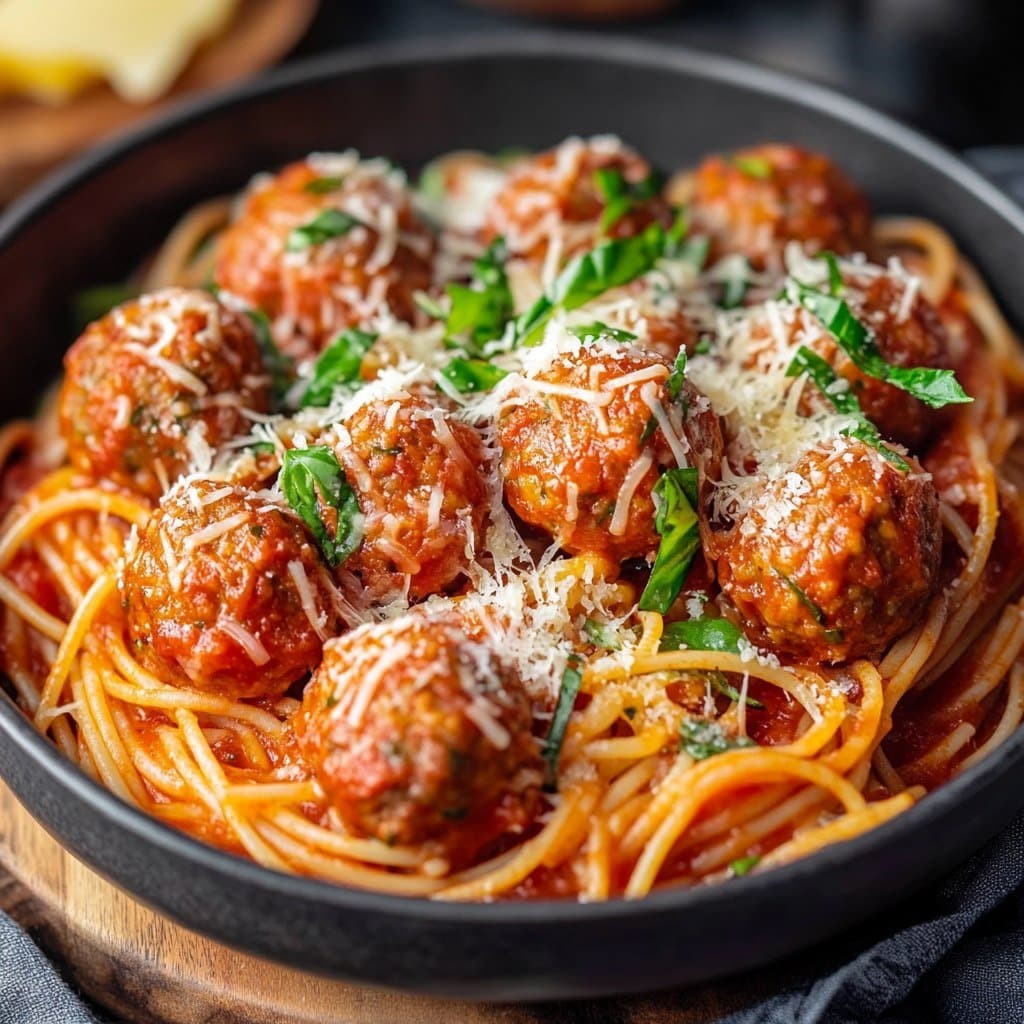 Recette de Albóndigas Italianas con Espaguetis y Queso