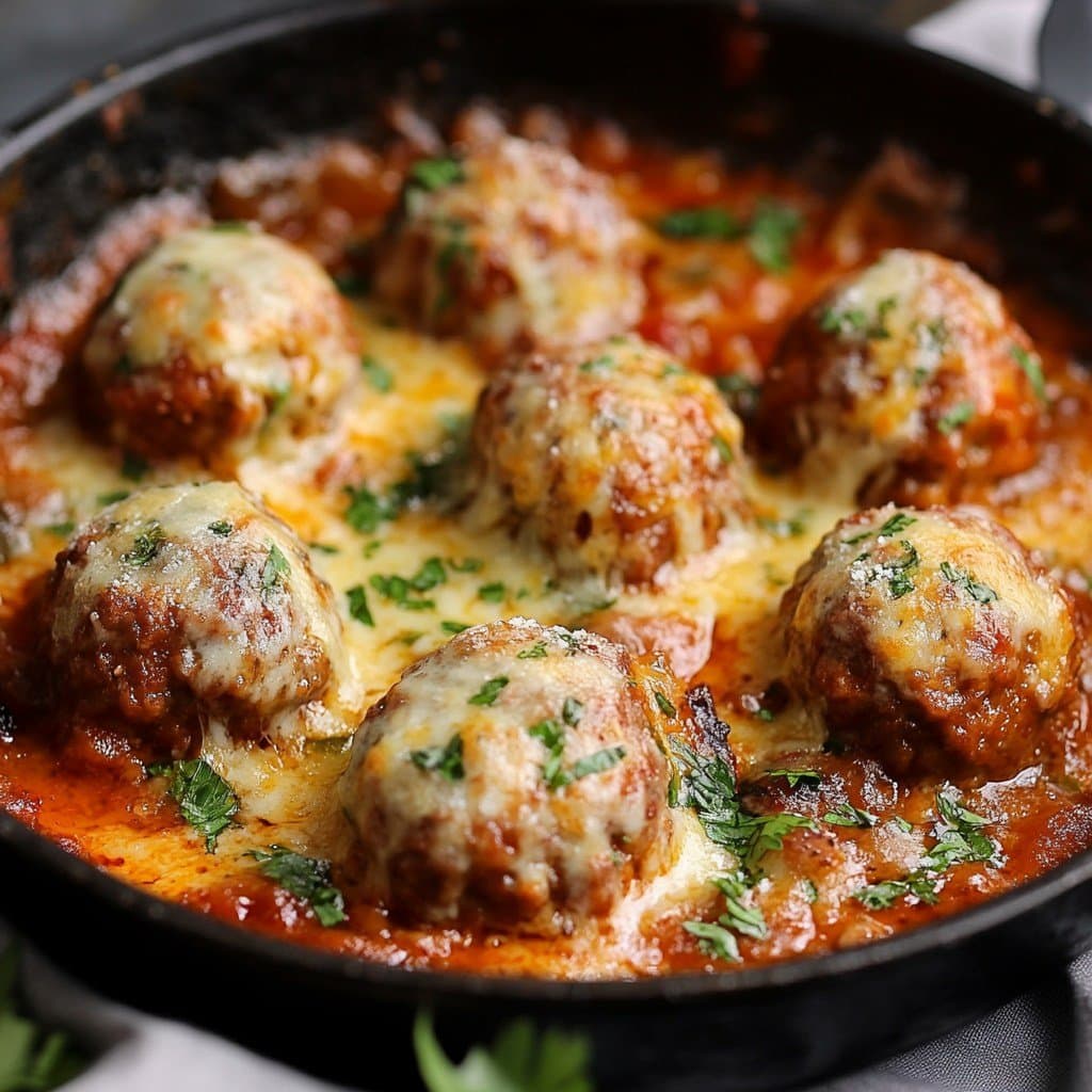 Enjoy your meal! - Cheese Stuffed Meatballs with Tomato Sauce