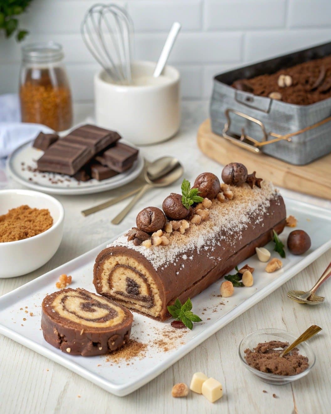 Chocolate Praline Crispy Log