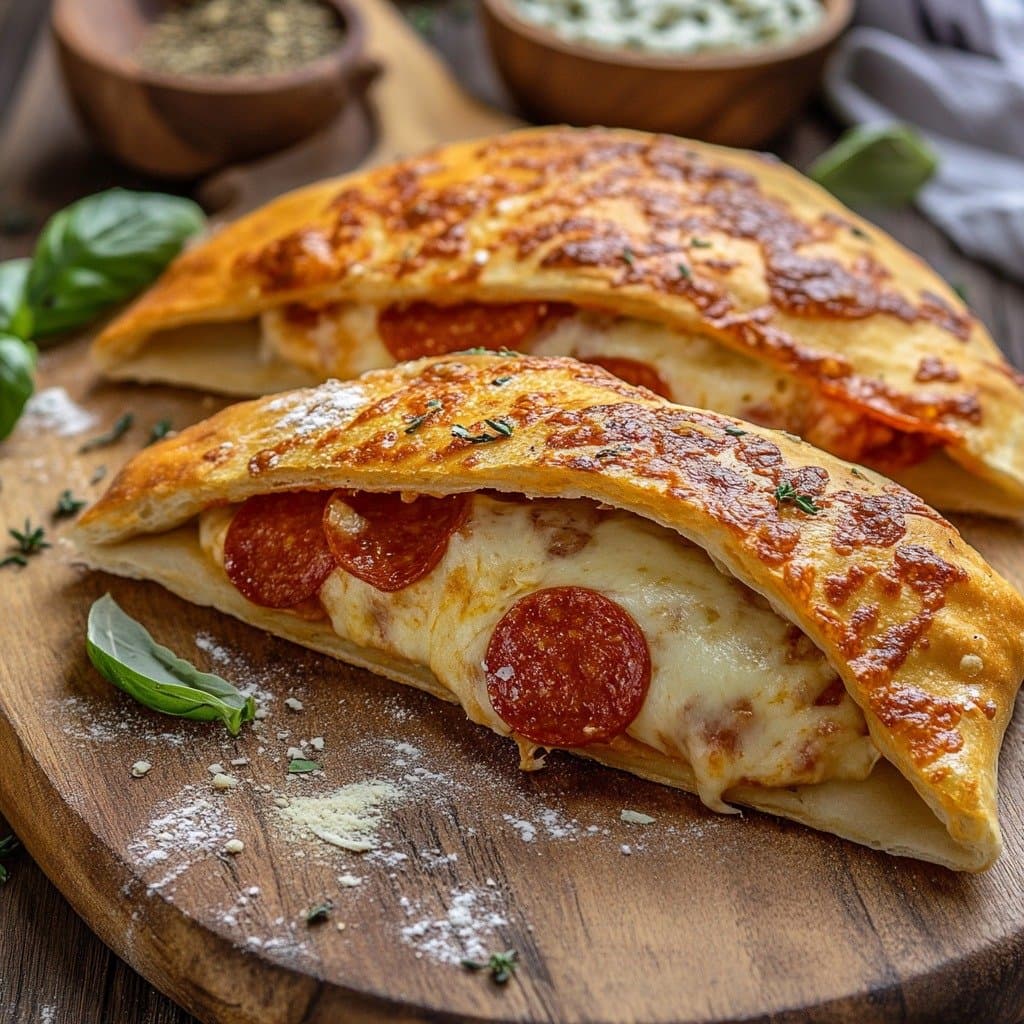 Enjoy your meal! - Pepperoni and Cheese Calzone