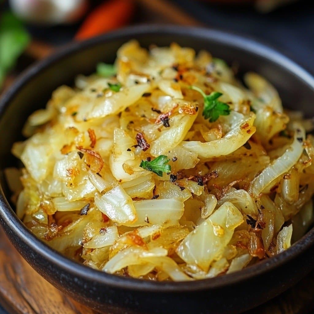 Fried Cabbage with Onion and Garlic