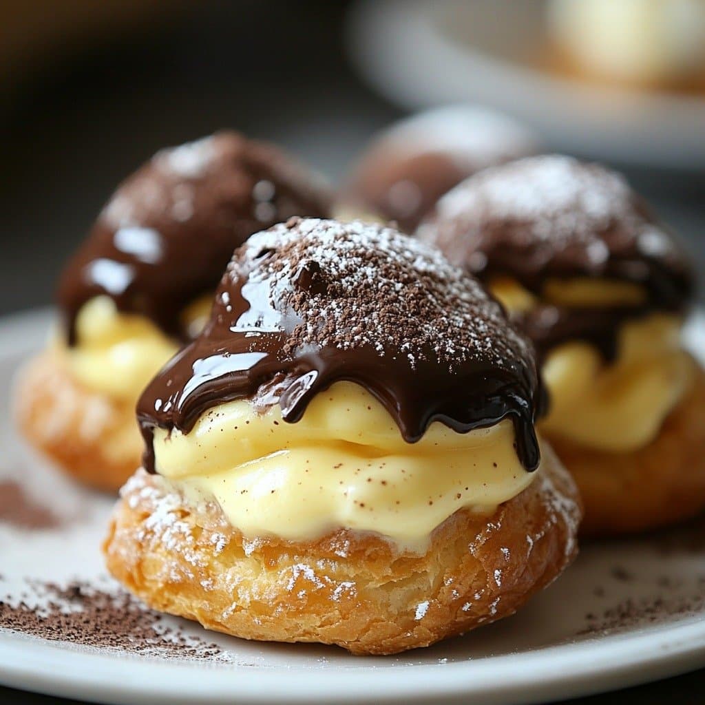 Enjoy your meal! - Cream Puffs with English Custard and Chocolate Glaze