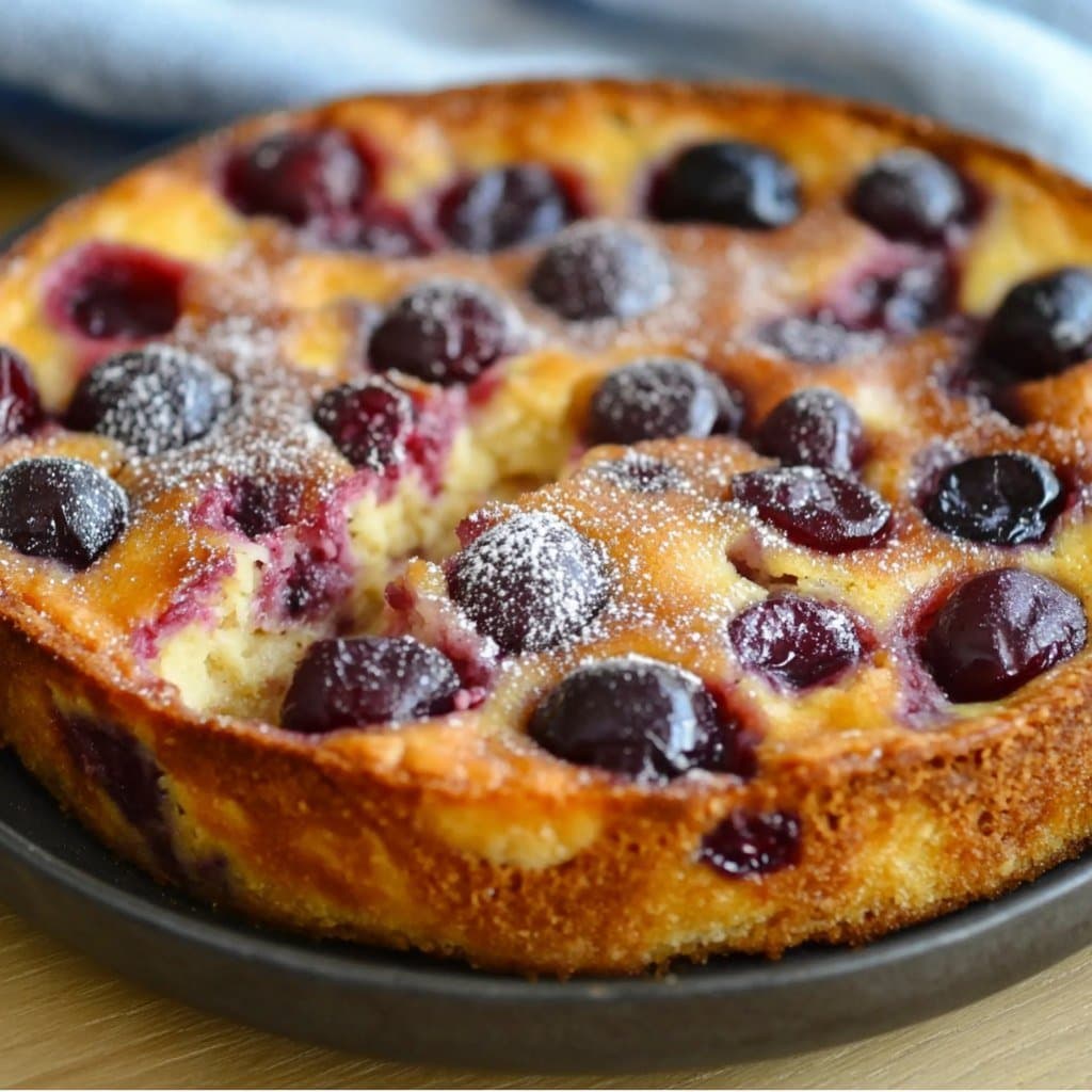 Enjoy your meal! - Fluffy Black Cherry Clafoutis
