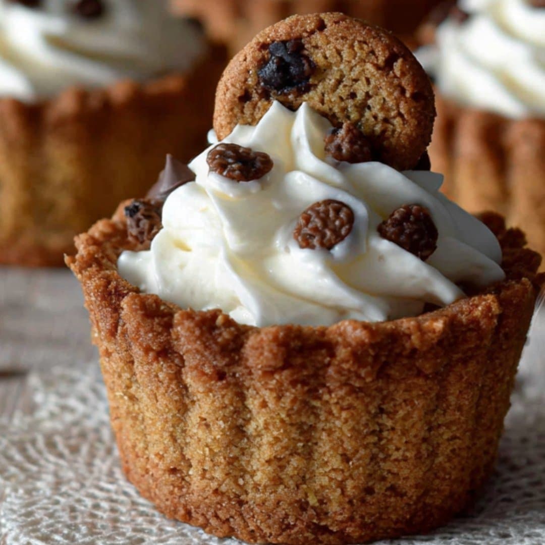 Enjoy your meal! - Cookie Cups with Vanilla Cream