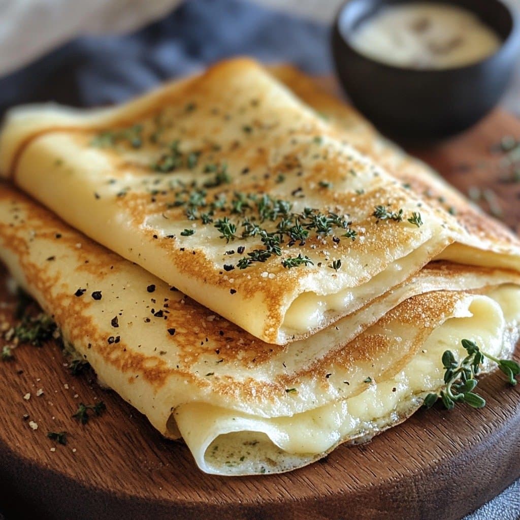 Crêpes au fromage et aux herbes