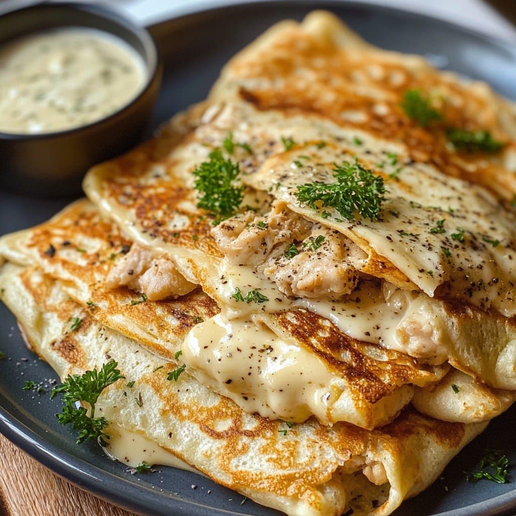 Recette de Chicken and Cheese Stuffed Crepes