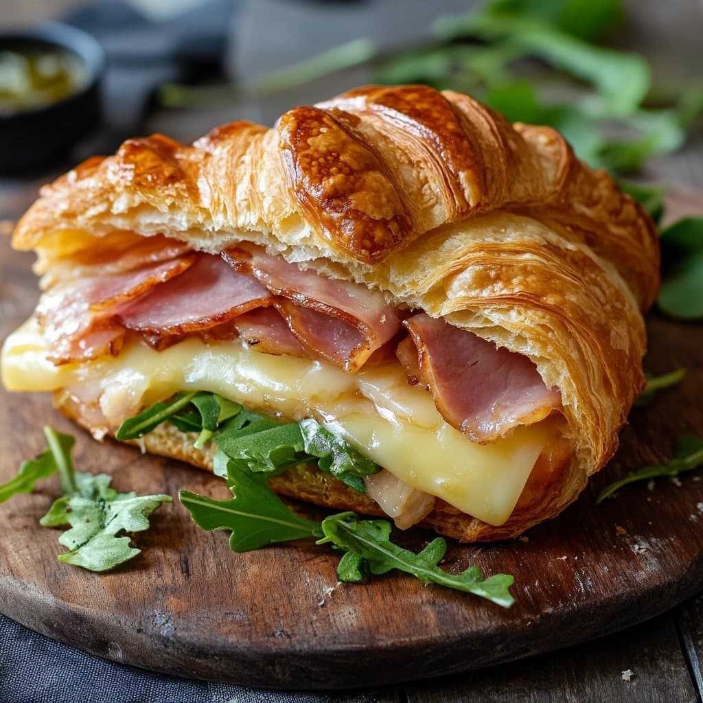 Recette de Croissants de Jamón y Queso Fácil y Simple