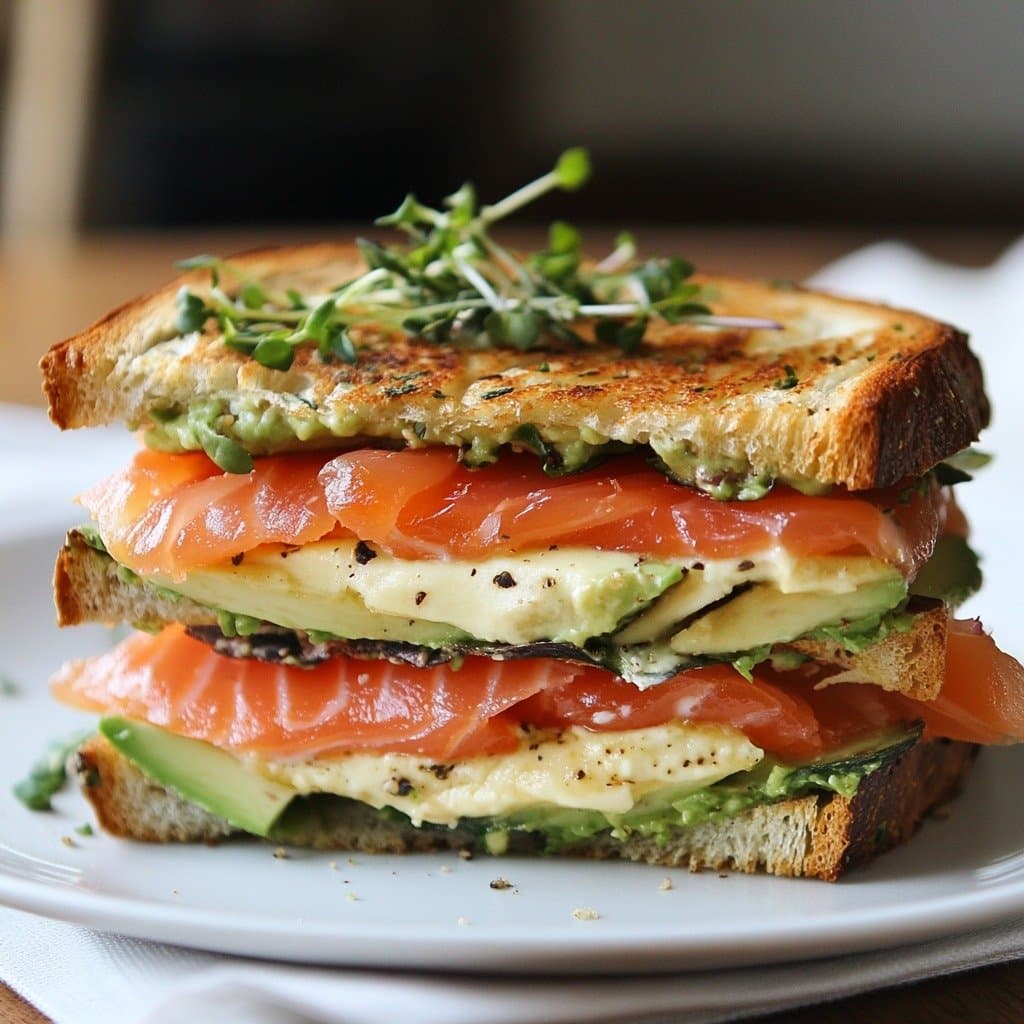 Recette de Avocado & Smoked Salmon Croque