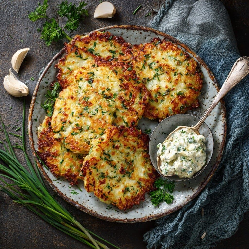 Tortitas de Patata con Ajo y Hierbas