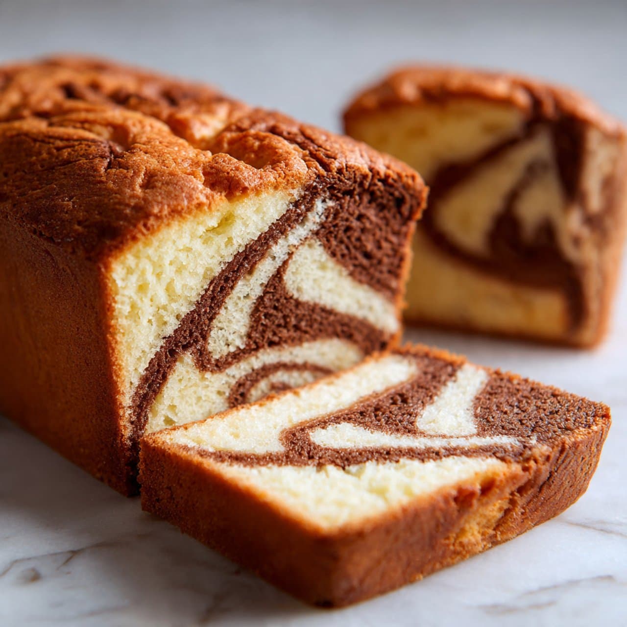 Recette de Gâteau au yaourt marbré beau et super moelleux