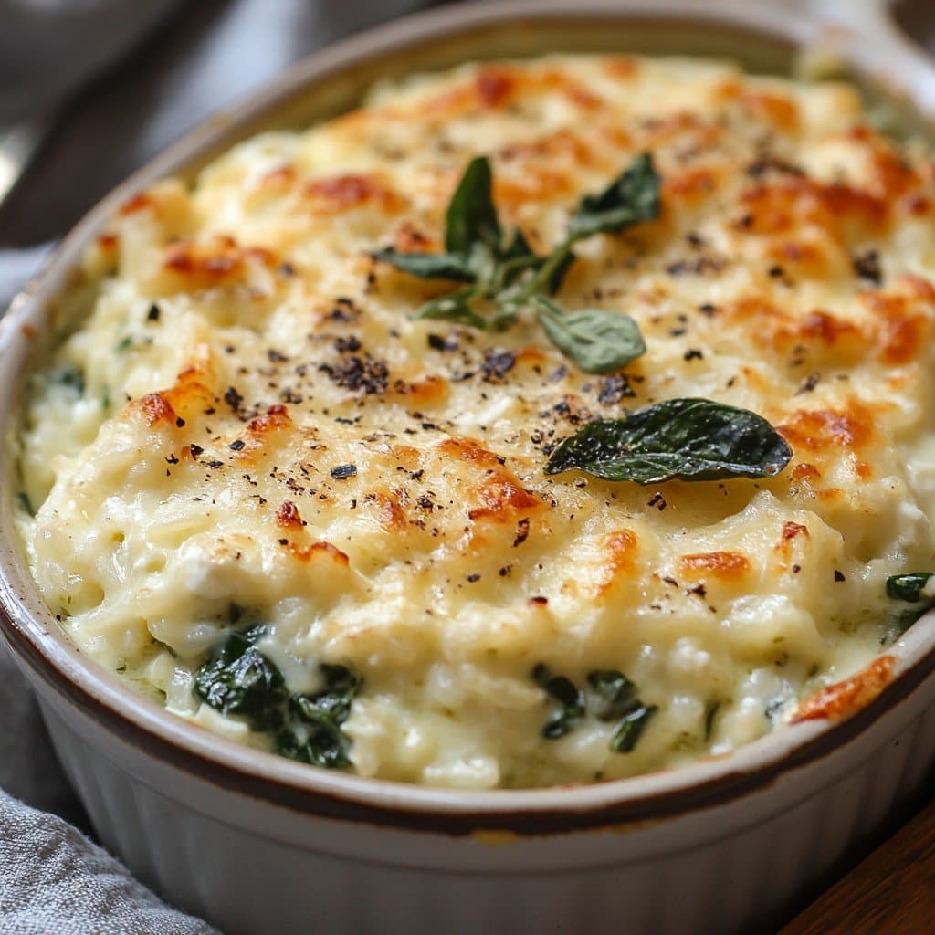 Spinach and Ricotta Rice Gratin