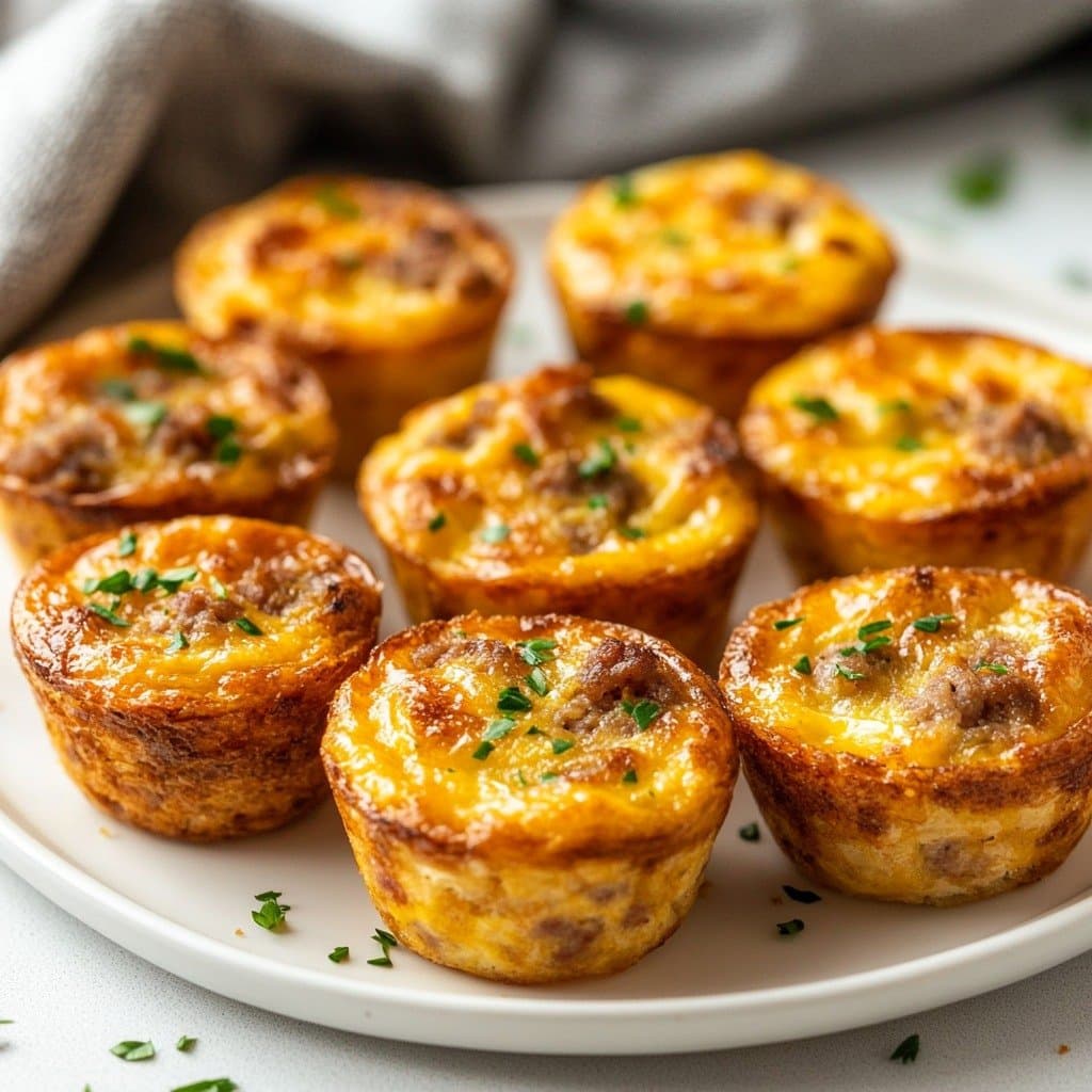 Mini Quiches with Sausage, Eggs and Cheese