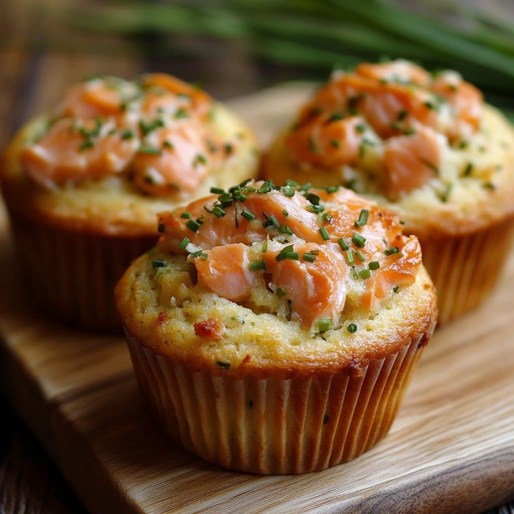 Recette de Muffins de salmón ahumado y cebollino