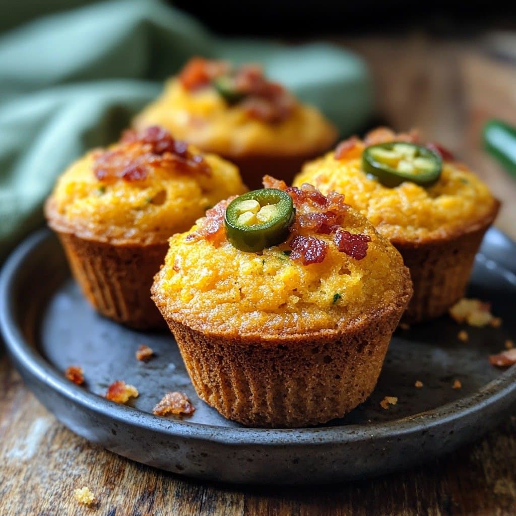 Recette de Savory Corn, Bacon and Smoked Jalapeño Muffins