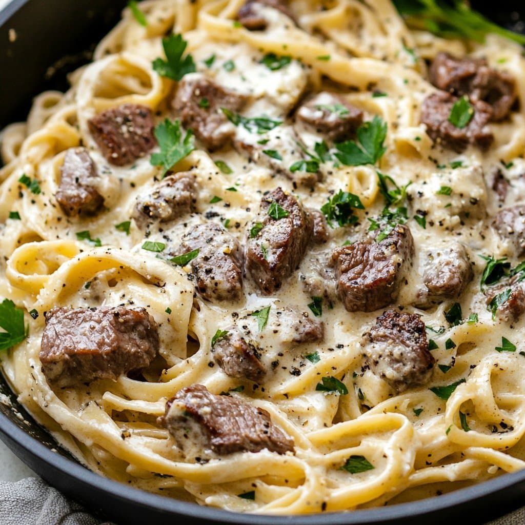 Enjoy your meal! - Steak Alfredo Pasta