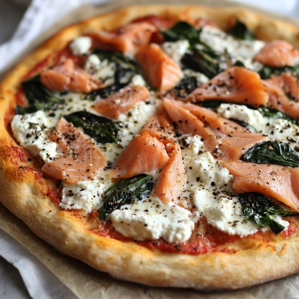 Enjoy your meal! - Salmon, Spinach and Ricotta Pizza