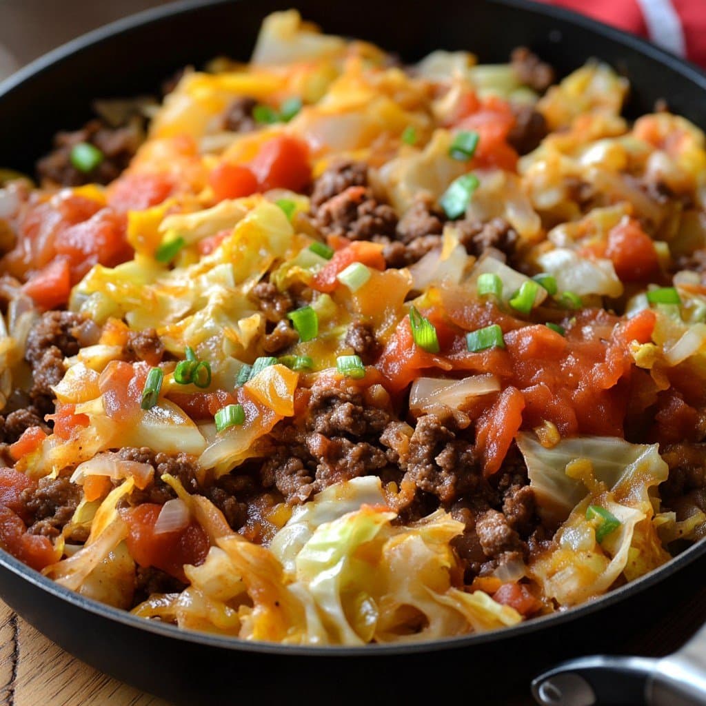 Recette de Cabbage and Beef Fiesta Skillet