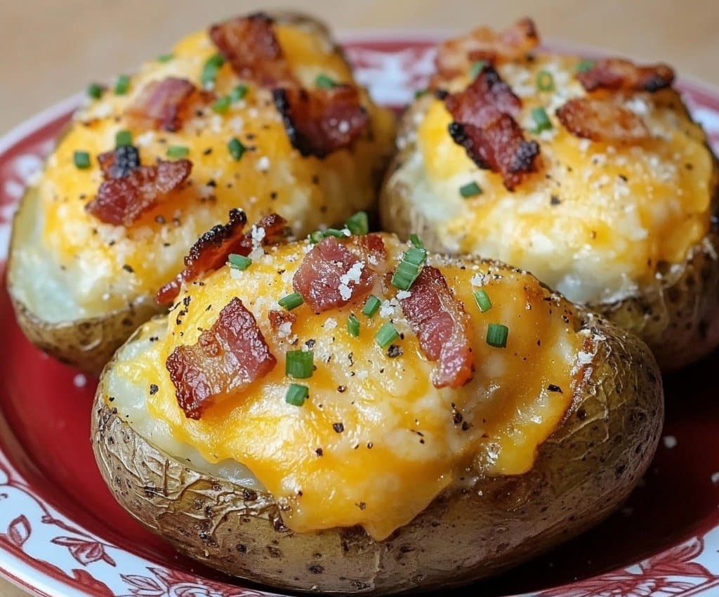 Pommes de terre farcies au bacon et cheddar