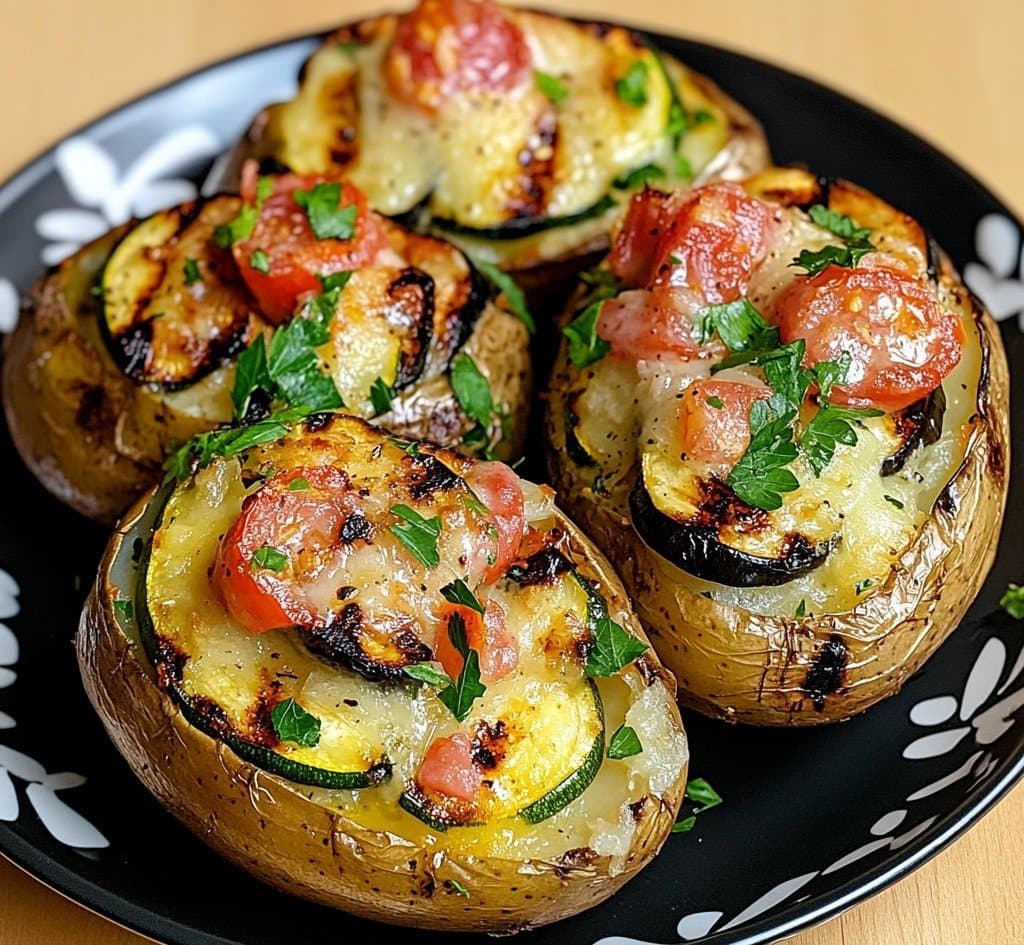 Stuffed Potatoes with Grilled Vegetables
