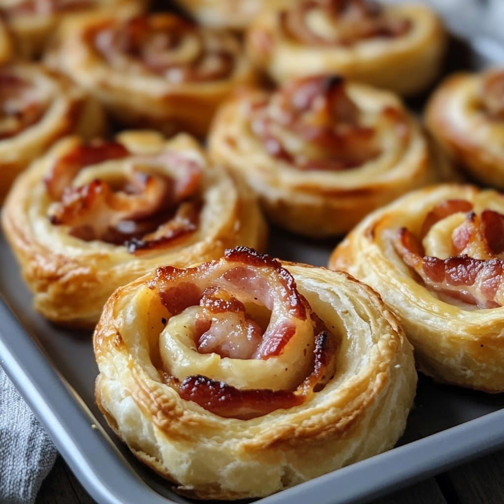 Recette de Rouleaux de Pâte Feuilletée au Bacon et Moutarde