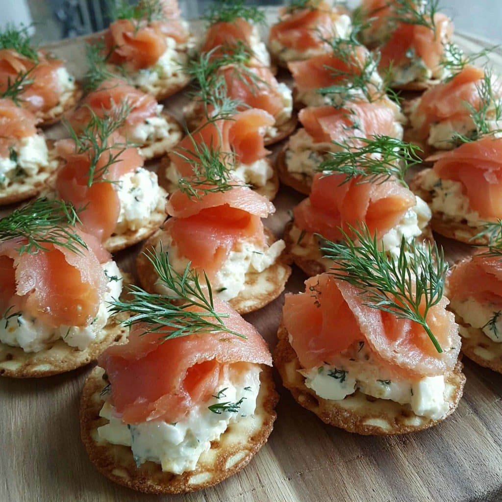 Bocaditos Crujientes de Salmón Ahumado y Crema de Eneldo