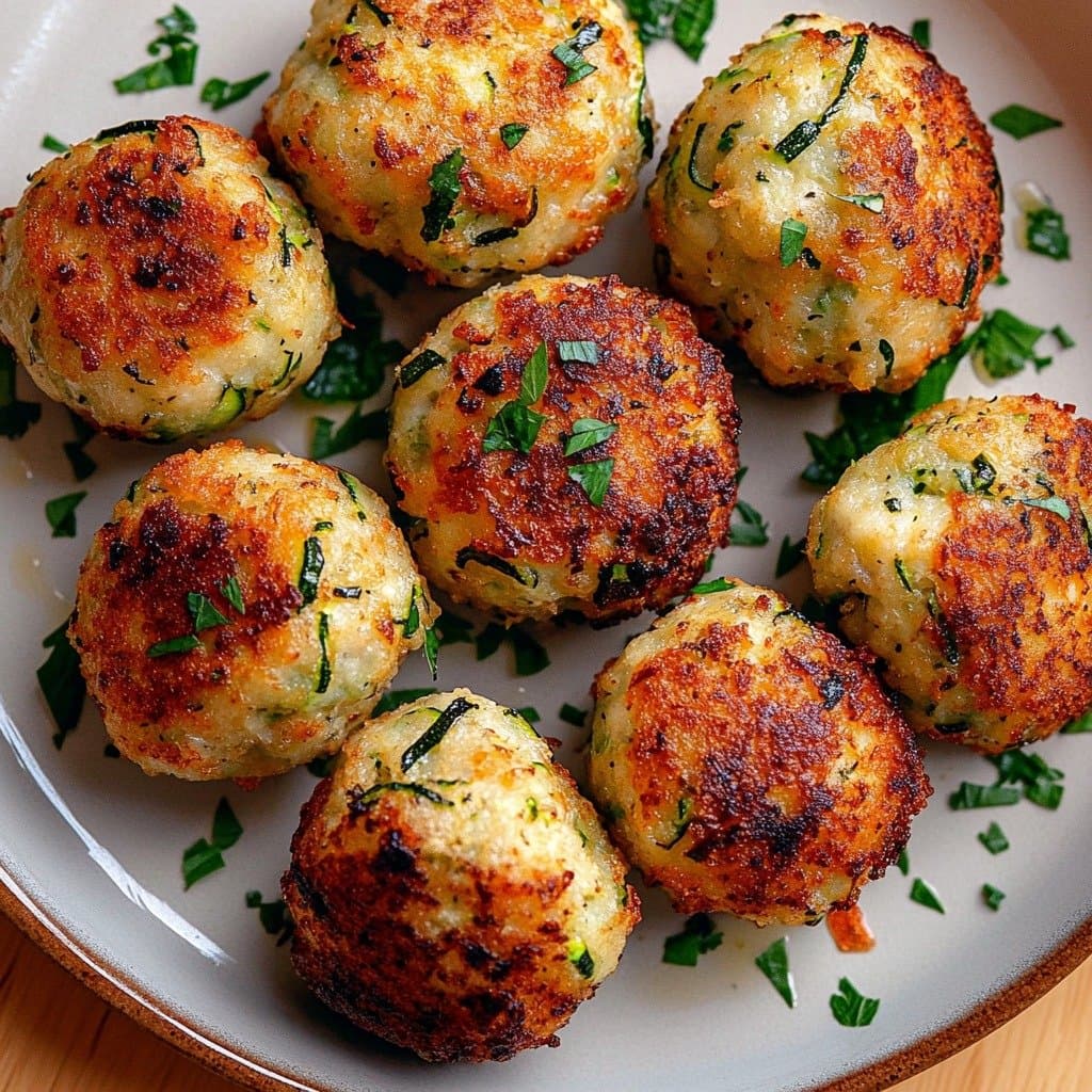 Recette de Boulettes de Courgettes Dorées au Parmesan & Citron Confit