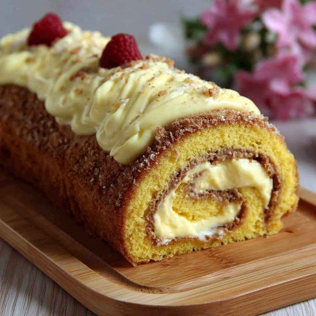 Bûche Roulée Marron & Crème Chocolat Blanc