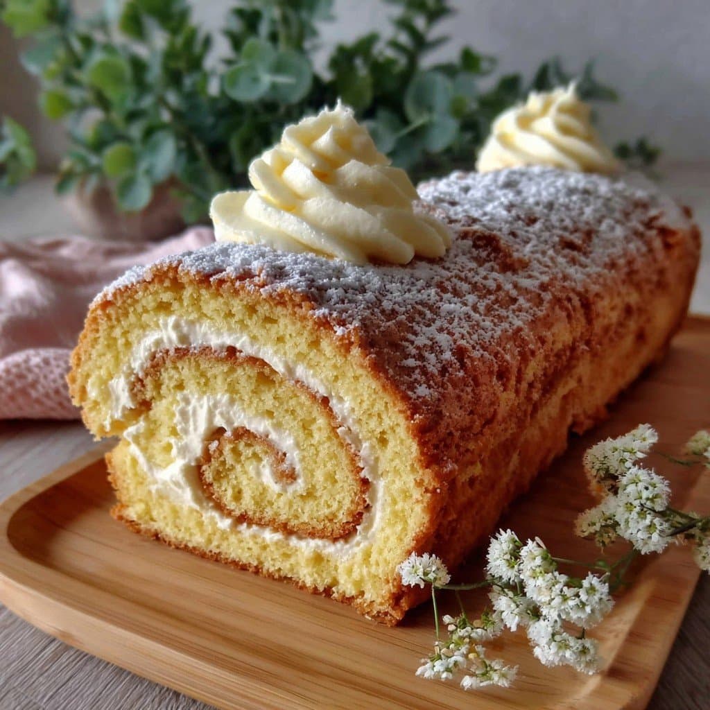 Recette de Bûche Roulée Fleur d’Oranger & Crème Semoule Vanille