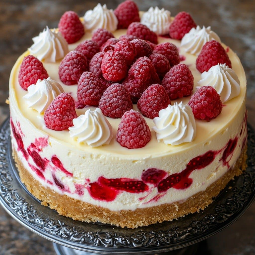 Cheesecake Fondant au Chocolat Blanc & Framboises