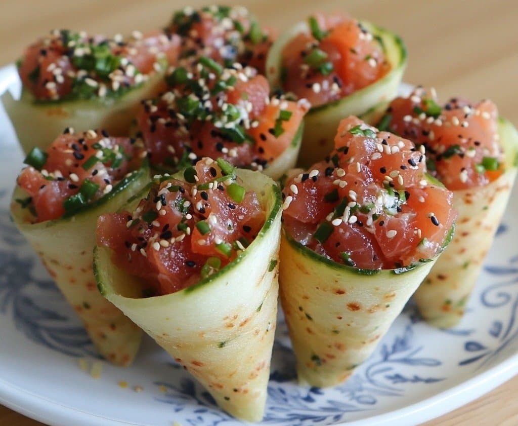Recette de Conos de Pepino con Tartar de Salmón