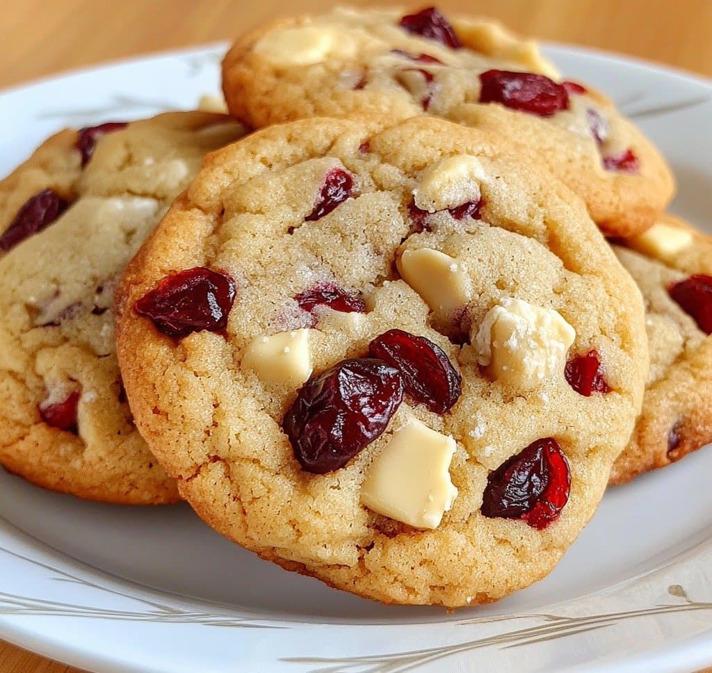 Recette de Gourmet White Chocolate & Cranberry Soft Cookies