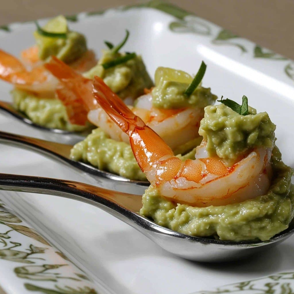 Recette de Cucharas Aperitivas de Camarones y Aguacate