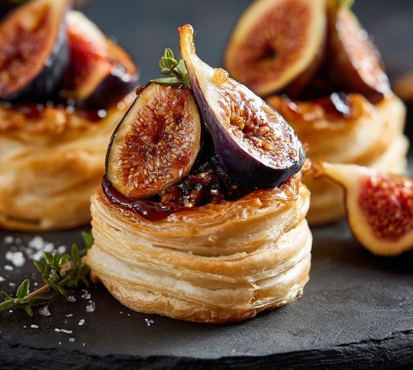 Feuilletés au Foie Gras & Figues Rôties