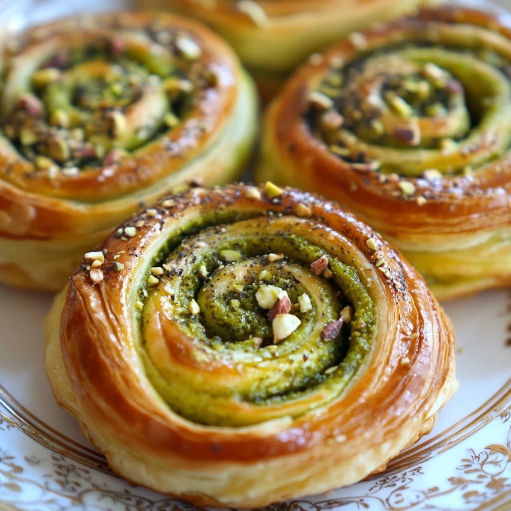Recette de Feuilletés Spirales au Pesto de Pistaches & Ricotta