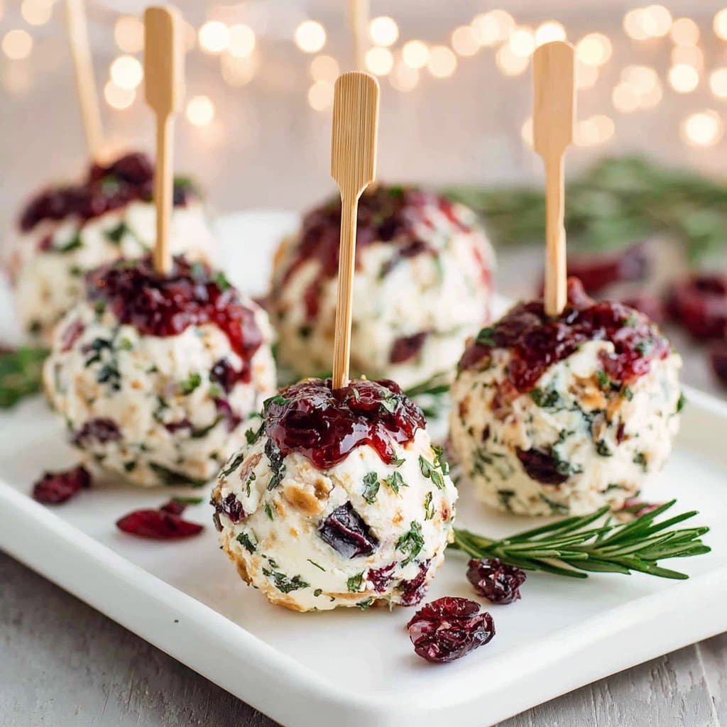 Mini Boules de Fromage aux Cranberries & Noix