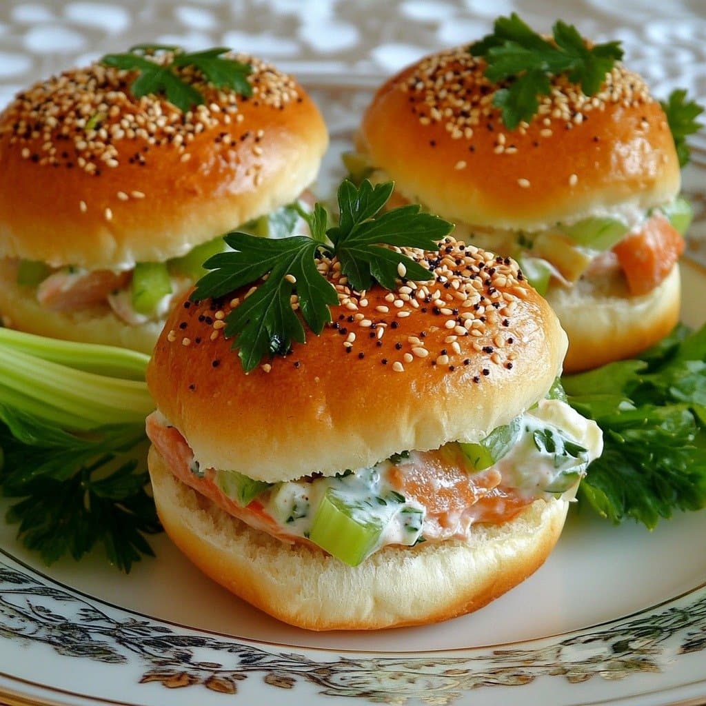 Mini Brioche with Lemon Tuna, Crispy Celery and Fresh Cheese