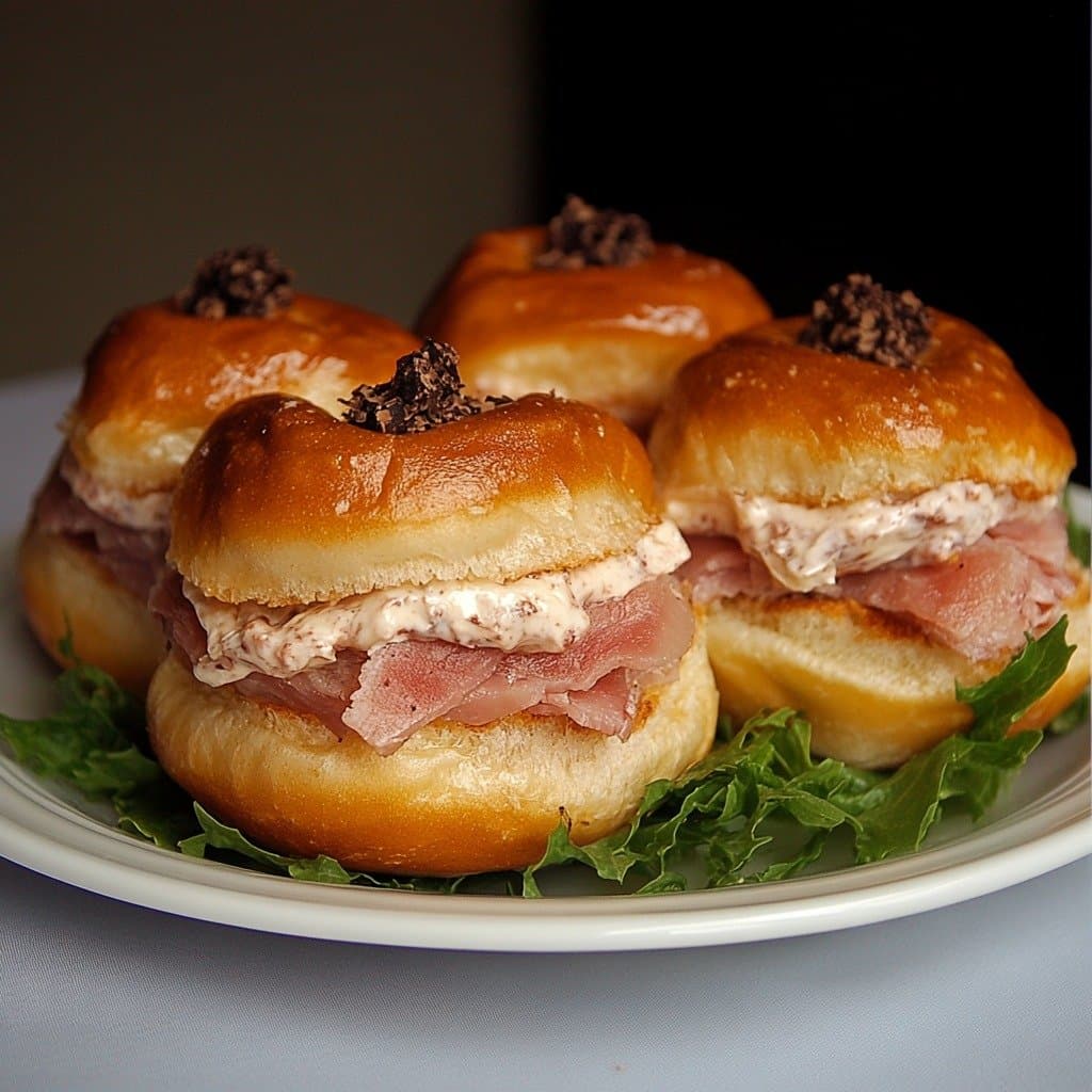 Recette de Mini Brioches au Jambon Truffé, Comté Fondant & Crème à la Truffe
