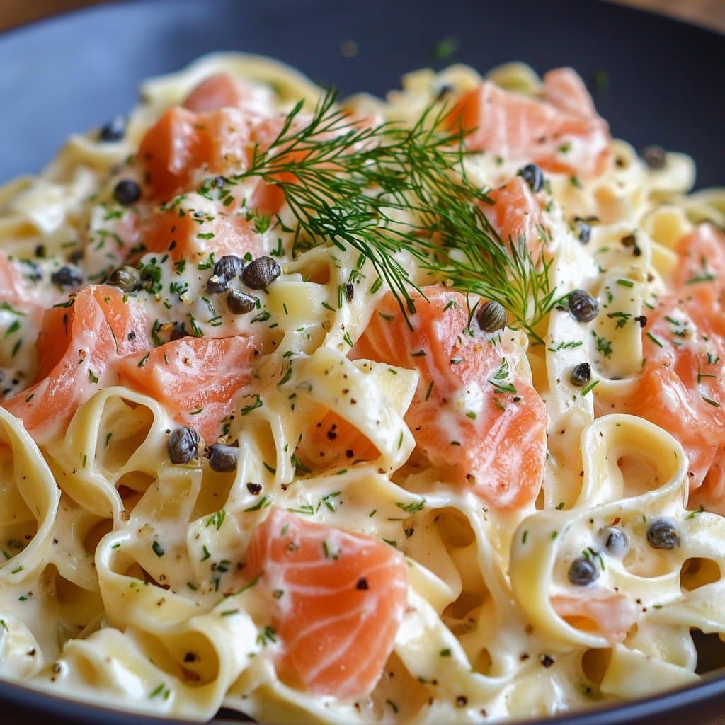 Tagliatelles au Saumon Fumé et Crème d’Aneth