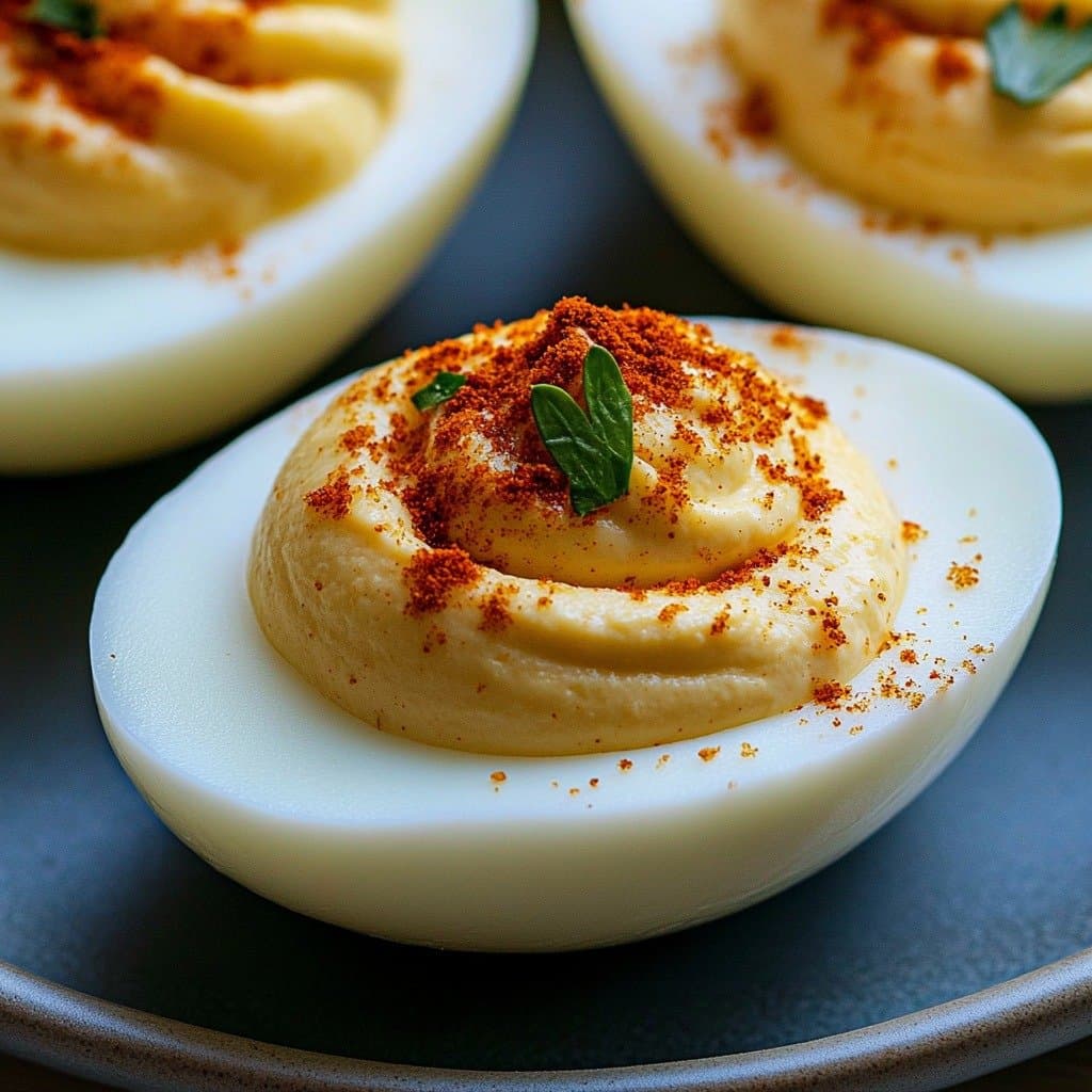 Smoked Paprika Deviled Eggs with Silky Cream
