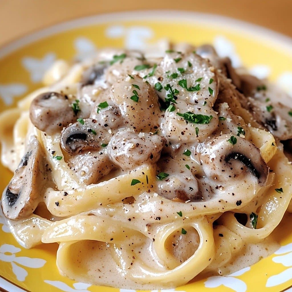 Fettuccine Cremosas con Champiñones Fácil