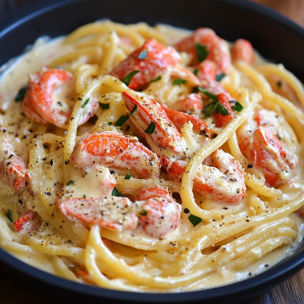 Pasta con Bogavante y Salsa Cremosa de Ajo